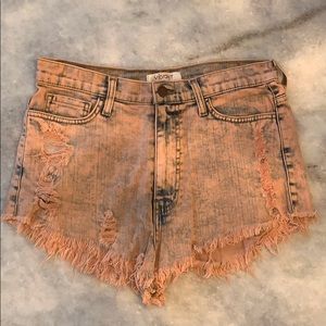 Vibrant High Rise Denim Shorts